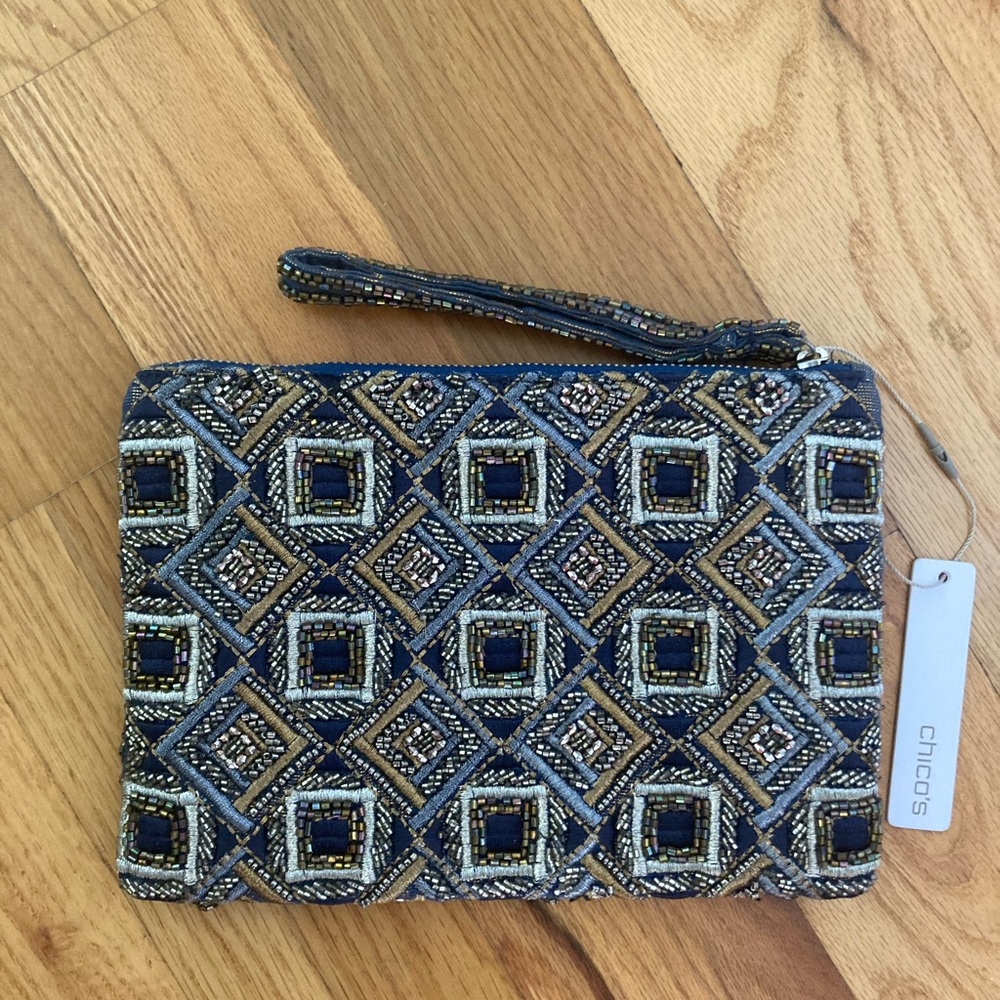 Chico’s Beaded Handbag with Wrist Strap